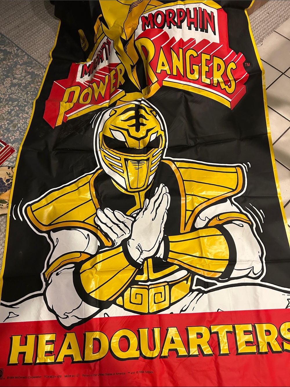 Power Ranger Yellow Ranger Graphic Cape Banner - Yellow/Black/Red - Picture 3 of 5